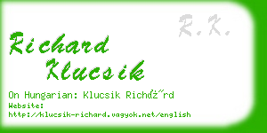 richard klucsik business card